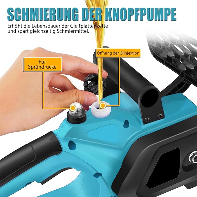 Chainsaw lubrication and oil fill demonstration